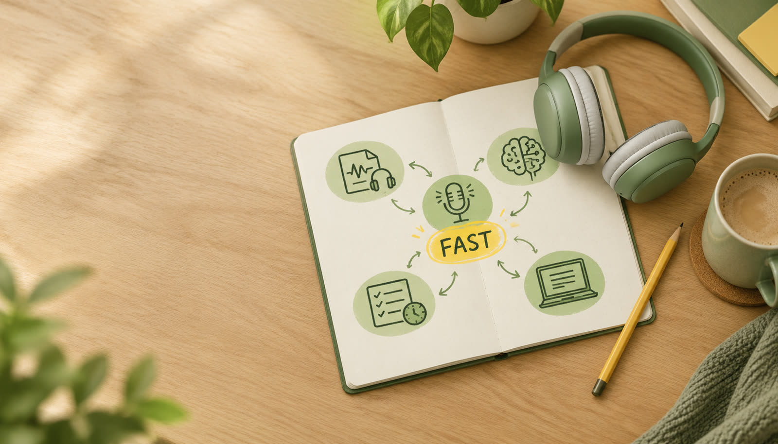 Ilustrasi: Kerangka Kerja FAST: Framework Efisiensi Transkripsi Riset Kualitatif